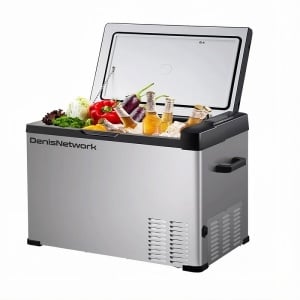 Frigider 40l auto rulotă, camion, dube 3,5t alimentare brichetă la 12-24V, baterii panou solar, rezistent la vibrații, cu compresor cu congelare -20°C - Img 1