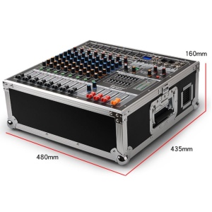 Mixer audio profesional 12 canale, 600W x 2, 12 intrări microfon/instrumente, funcție karaoke, efecte, bluetooth, USB/SD, LCD - Img 6