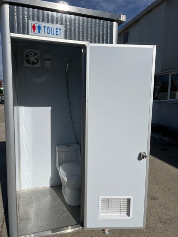Modular toilet cabin for container - prefabricated complete bathroom with toilet, shower and sink, tiny house, office, construction site - DenisNetwork™ - Img 5