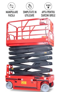 Nacelă tip foarfecă, Înălțime maximă 8m, Sarcină maximă 320 kg, Voltaj 24V, Putere 4.5 kW - Img 3