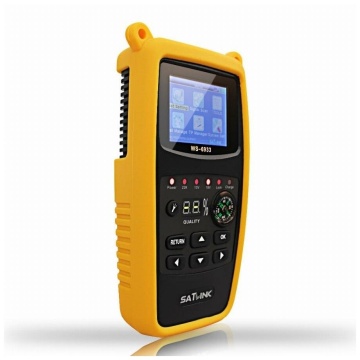 Satlink WS 6933 aparat reglat antene parabolice DVB-S2, Sat Finder portabil cu baterie proprie cu sateliții românești