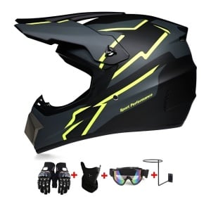 Set Cască Cross Adrenaline MX cu Mănuși, Ochelari, Cagulă și Suport de Perete pentru Motociclete, Dirt Bike, Enduro, Atv, Mărime S, M, L, XL - Flytec™ - Img 1