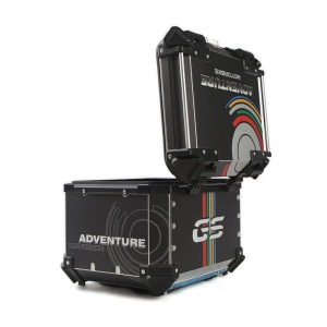 Метална кутия за съхранение на мотоциклет, алуминиев горен куфар GS Adventure 45L, интериор от изкуствена кожа, мотоциклет, УНИВЕРСАЛЕН монтажен комплект - Img 5