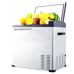 Frigider 50l auto rulotă, cu funcție de răcire/congelare -20°C, 12/24V, panou solar, cu compresor