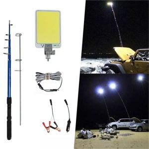5m telescopic LED fishing rod lamp for camping, fishing, mountain with 12v 50W power supply, high projector - Img 3