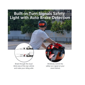 Cască bicicletă Smart cu cameră video FHD cu semnalizare rutieră LED și căști incorporate pe bluetooth pentru ciclism, ATV, moto, scuter, ski - Img 10
