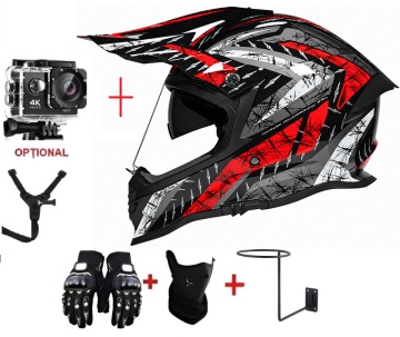 Cască Moto Full Face cu Vizieră Etanșă și Ochelari de Soare Integrați – Off-Road / ATV / Cross - Flytec™ - Img 2
