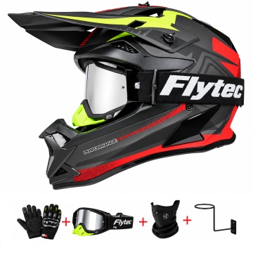 Cască Moto Full Face Integrală Cross ATV Enduro, pentru Copii și Adulți, Motocicletă, Scuter, Cască Protecție, VibePro -Flytec - Img 1