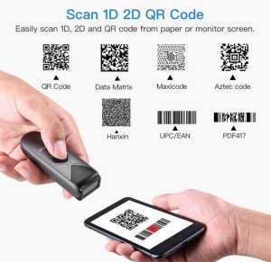 Cititor, scanner 2D coduri de bare, Bluetooth, Wireless, USB, portabil, super mini - Img 4