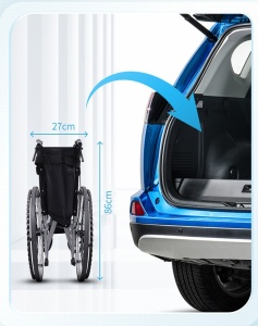 Classic wheelchair, stroller, modern folding wheelchair with brakes - Img 2