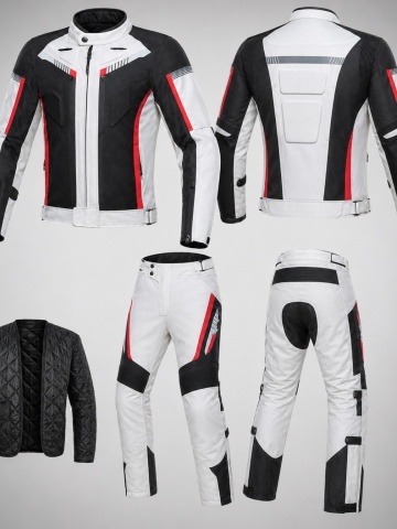 Costum moto complet Flytec geacă și pantaloni vedere față și spate