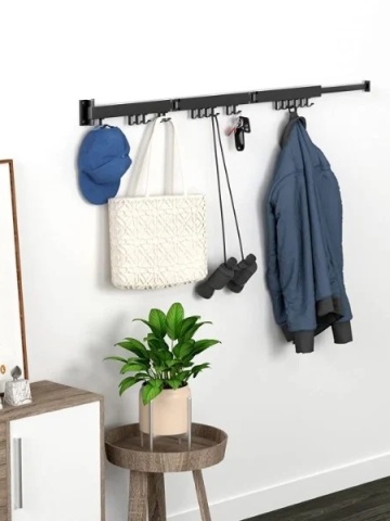 Foldable hanger rack 200 cm, 24 hangers, durable and resistant, adjustable, 180° rotation, made of aluminum, gray - Img 3