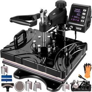 Heat transfer press 30x38cm, 10 in 1 customizations at 1000w, combo sublimation, t-shirts, ceramics, sweatshirts, pillowcases, backpacks, flags, mugs, caps, plates, pens