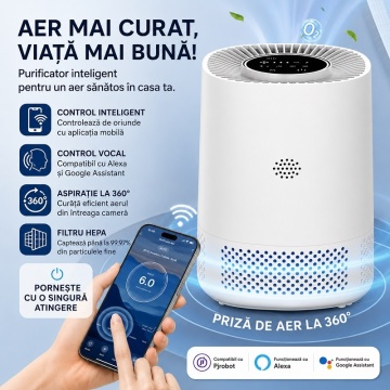 Panou de comandă al purificatorului de aer cu filtru HEPA