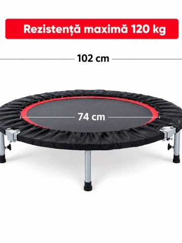 Home Fitness and Cardio Trampoline, Foldable, 102 cm, 120 kg, with Steel Springs - Img 2