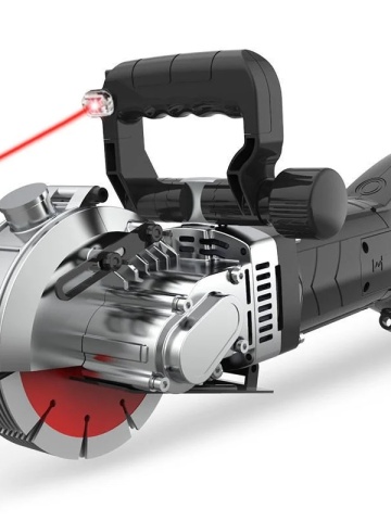 Manual floor cutting machine 6500w, laser guide for asphalt, pavers or groove milling with 5 125mm diamond discs included-DITTOM