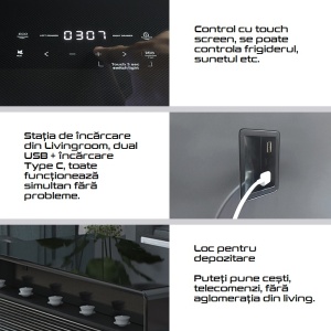 Masă de cafea SMART cu frigider incorporat și funcții multimedia - Img 6