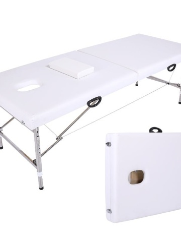 Masă de masaj portabilă albă 180x60 cm pentru extensii gene și masaj