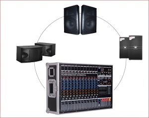 Mixer audio profesional 16 canale, 1800W x 2, 12 intrări microfon/instrumente, funcție karaoke, efecte, bluetooth, USB/SD, LCD - Img 2