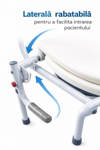 Mobile Toilet Seat with Tank, Adjustable 65-75 cm, with Sides, for the Elderly and Home Care - Img 6