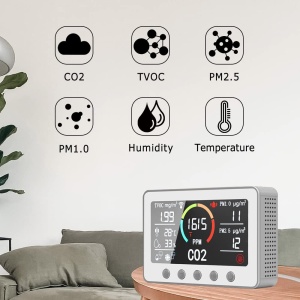 Monitor inteligent cu ecran 7'' CO2 pentru calitatea aerului - control WIFI Tester cu senzor de dioxid de carbon, aplicație TUYA - Img 8