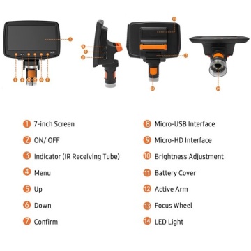 Monitorul de 7 inch al microscopului digital Dittom