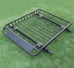 Roof rack, metal roof rack, steel grille 160*101 cm with mounting on longitudinal crossbars, metallic black - Img 4