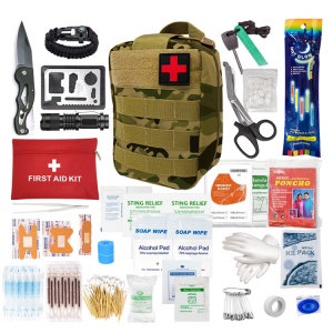 Rucsac tactic cu 27 piese, briceag, comprese, etc., pentru drumeții, multifuncțional, pentru vacanțe, camping, munte sau la mare - Img 1