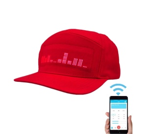 Șapcă led Bluetooth, ecran cu afișaj mesaje text multicolor, compatibil smartphone iOS și Android - Img 5