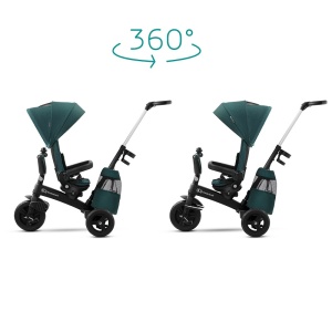 Tricicletă Premium Pentru Copii 5 in 1 - Easytwist - cu Scaun Reversibil, Copertină Pliabilă, Mâner reglabil, Rotire la 360°, vârsta 1-5 ani - Img 3