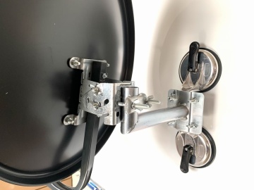 ventuză dublă, satelit parabolică, pentru camion, rulote, caravane, completă cu LNB1, busolă, cablu 5m