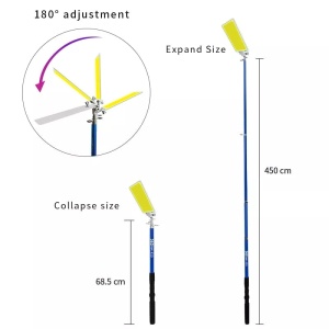 5m telescopic LED fishing rod lamp for camping, fishing, mountain with 12v 50W power supply, high projector - Img 4