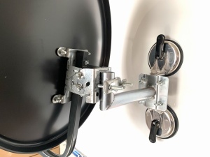 ventuză dublă, satelit parabolică, pentru camion, rulote, caravane, completă cu LNB1, busolă, cablu 5m