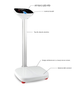 Cântar corporal profesional, inteligent, cu afișaj LCD, măsurare indice masă (BMI), înălțime, smart, pentru uz intens, maxim 180 kg - Img 5