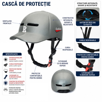 Cască bicicletă adulți gri - ventilație, reglaj și cataramă cu eliberare rapidă - Flytec™
