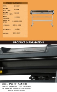 Cutter plotter SK-1350T profesional, 1350 mm lățime, USB, software Arcut, pentru tăiere contur - producție publicitară - Img 9