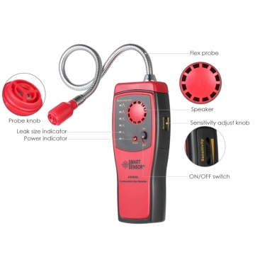 Detector portabil de scurgeri de gaze combustibile, sondă flexibilă din inox 35,5 cm, alarmă sonoră și luminoasă - Dittom™ - Img 3
