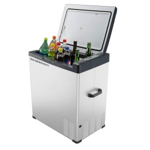 Frigider 75l auto rulotă, camion, dube 3,5t alimentare brichetă la 12-24V, baterii panou solar, rezistent la vibrații, cu compresor cu congelare -20°C - Img 1