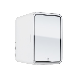 Mini frigider de 8L cu oglinda si lumina LED, cosmetice cu funcție de încălzire/răcire, farduri, fonduri de ten, creme, ruj sau seturi de Make Up Beauty