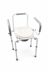 Mobile Toilet Seat with Tank, Adjustable 65-75 cm, with Sides, for the Elderly and Home Care - Img 3