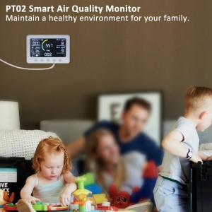 Monitor inteligent cu ecran 7'' CO2 pentru calitatea aerului - control WIFI Tester cu senzor de dioxid de carbon, aplicație TUYA - Img 9