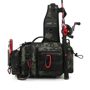 Multifunctional Fishing Backpack, Waterproof Bag for Fishing Gear, Hiking, Hunting, Shoulder, Camping Equipment, Camouflage