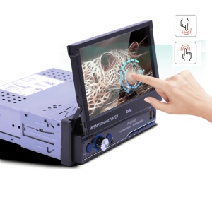 Navigatie 1DIN cu Android 9 - MP5 Player auto cu ecran rabatabil - MirrorLink, FM Radio FM, GPS, Ecran 7'', Bluetooth, ieșire 60W - Img 1