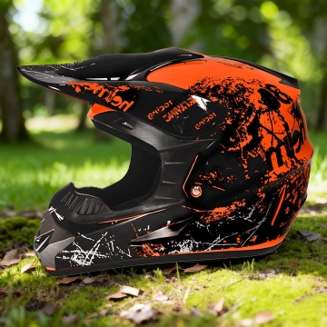 Set Cască Cross Orange Strike cu Mănuși, Ochelari, Cagulă și Suport de Perete, Dirt Bike, Enduro, Atv, Mărime - Flytec - Img 6