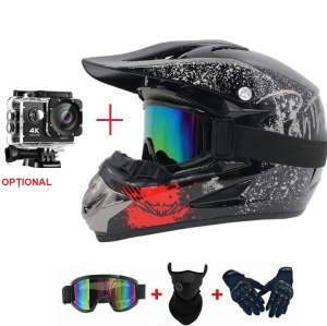 Set Cască Cross Panther cu Mănuși, Ochelari, Cagulă pentru Motociclete, Dirt Bike, Enduro, Atv, Mărime S, M, L, XL - Flytec™ - Img 2