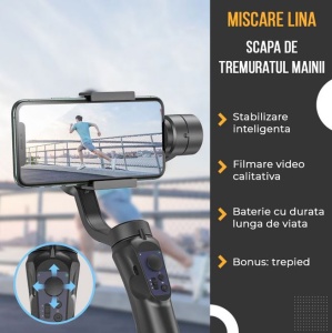 Stabilizator Gimbal pe 3 Axe Auto, Face Tracking, Control Zoom, Time Lapse, 4000 mAh, Conectivitate Bluetooth, Accesorii Incluse - Img 5