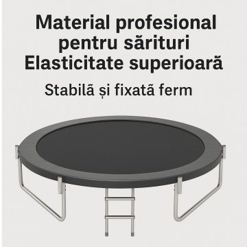 Trambulină cu suprafață elastică de sărit și margine căptușită