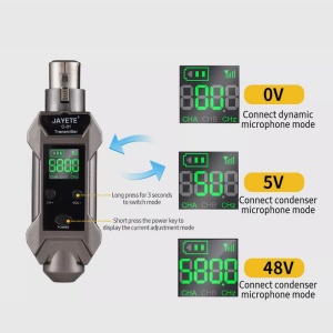 Transmițător Wireless pentru microfon XLR , Adaptor pentru microfon cu 16 canale, Potrivit pentru microfon dinamic și condensator, cu baterie reîncărcabilă 48V - Img 6