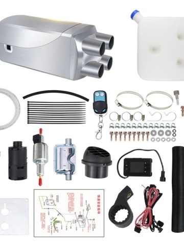 Kit Sirocou - Încălzitor Diesel  - Corp Aluminiu, 4 guri 2,5,8 kW - Bujie Kyocera - DenisNetwork™