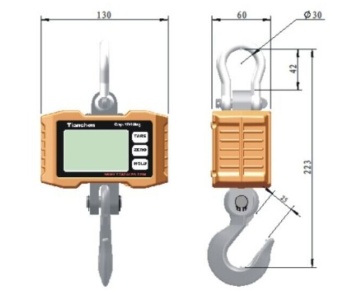 Cântar electronic pe cârlig 500 kg, pentru macara, cu telecomandă